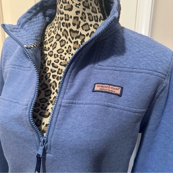 Vineyard Vines Shirt/Jacket Women’s Medium Blue Pullover w/ Zipper Pink Label - Picture 6 of 15